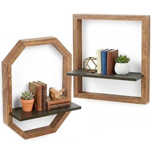 Modern wooden floating wall - floating,