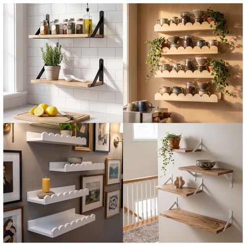 Rustic wooden floating wall - rustic,