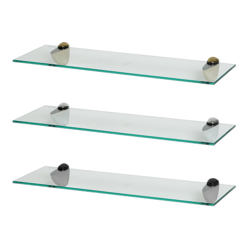 60cm glass floating shelves - glass,