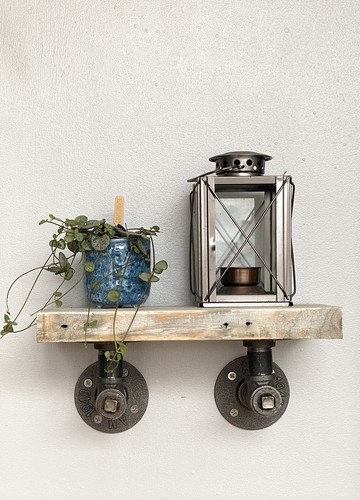 Pipe shelf brackets - shelf,