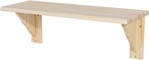 Natural wooden wall shelf - natural,